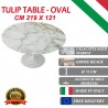 219 x 121 cm Tavolo Tulip Marmo Calacatta oro ovale