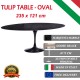 219 x 121 cm Table Tulip Marbre Marquinia ovale