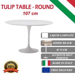 107 cm round Tulip table  - Liquid laminate