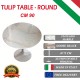 90 cm Tavolo Tulip Marbre Carrara ronde