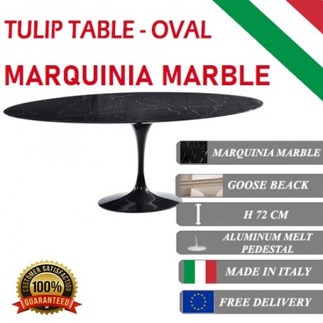 Mesa Tulip Màrmol Marquinia ovalada