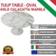 Mesa Tulip Màrmol Calacatta oro ovalada