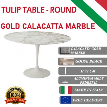 Mesa Tulip Màrmol Calacatta oro redonda