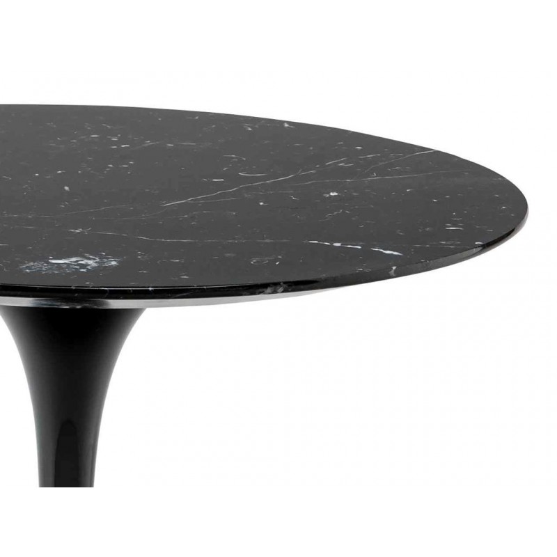 90 cm Tulip tafel Zwart Marquinia marmer rond